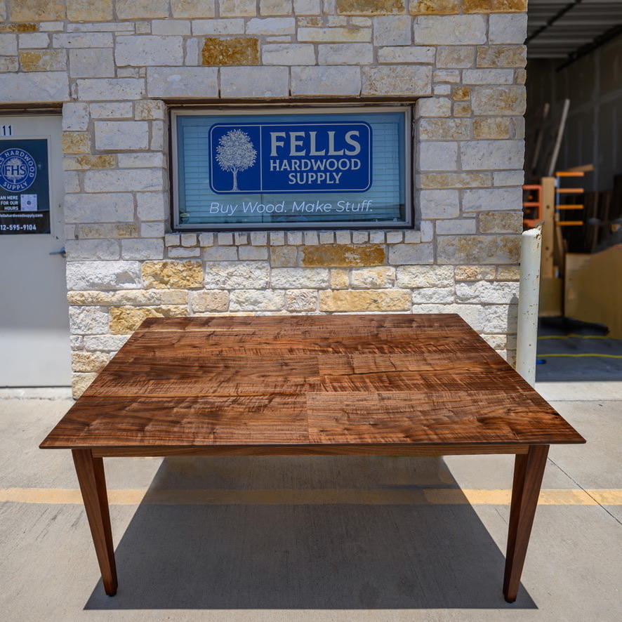 Curly walnut shaker dining table